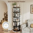 thumbnail image 3 of Vividwood 5 Tier Rotating Bookshelf, 360 ° Display Corner Book Shelf, Stackable Spinning Bookshelf Tower, Narrow Tall Revolving Bookcase, Round Swivel Storage Organizer, 3 of 5