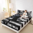 thumbnail image 4 of Homewish American Flag Twin Sheet Sets,Football Game Gaming Twin Fitted Sheet,Gray Black Flat Sheet For Boys Teens,Ultra Soft Home Decor,3-Piece, 4 of 7