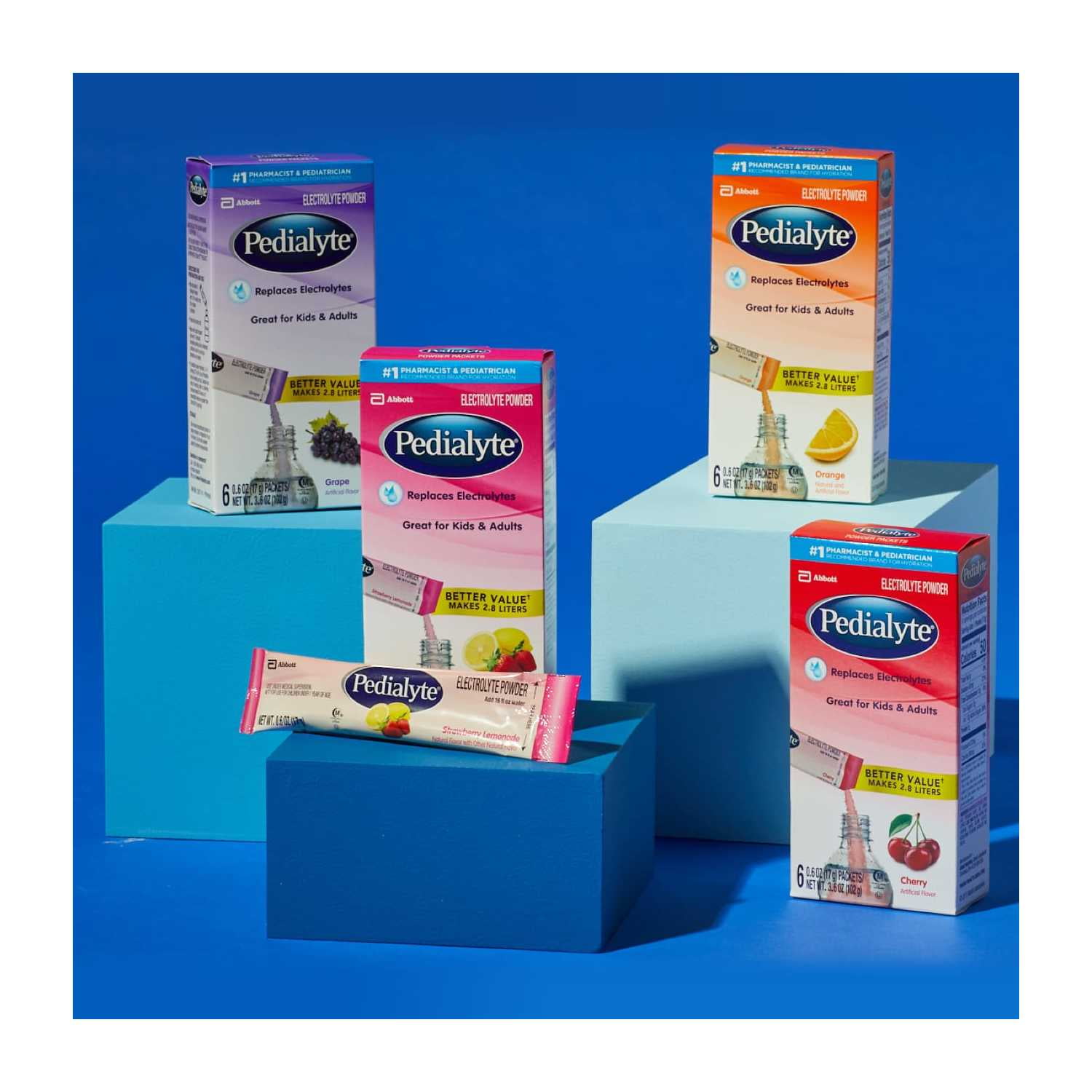 Pedialyte Electrolyte Powder Packets, Grape, Hydration Drink, 18 Single-Serving Powder Packets