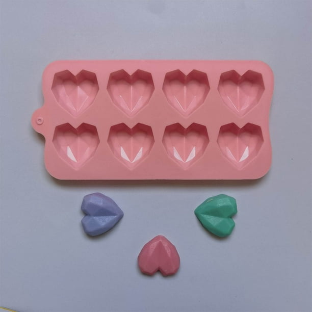 Juego de moldes de silicona con forma de corazón para tartas | Herramienta para hacer pudines con forma de corazón para hornear, chocolate, gelatina y cubitos de hielo | Antiadherente, apto para uso