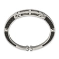 thumbnail image 2 of Diamond2Deal Stainless Steel Brushed and Polished with Black Carbon Fiber Inlay Hinged Bangle Bracelet for Men 7", 2 of 5