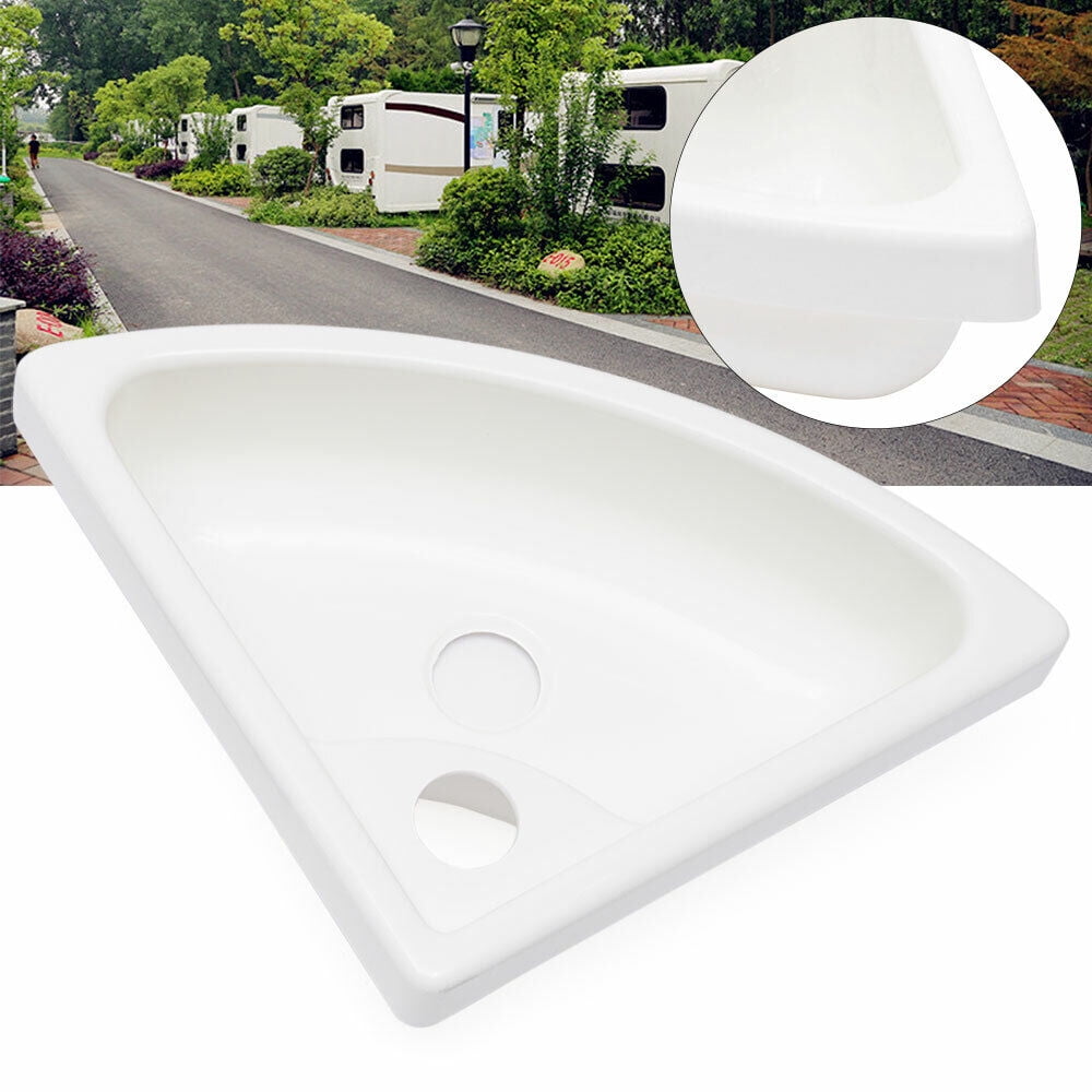 Small Wall Mount Corner Bathroom Sink White Triangle Plastic Vanity Single Bowl Sink