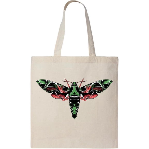 Smartprints Green Oleander Hawk-moth Tote Bag - Image by Shutterstock, One Size Cotton Canvas Tote Bag