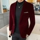 thumbnail image 1 of Traje pequeño de estilo coreano para hombre, abrigo informal de moda de un solo oeste, color sólido, para jóvenes, de terciopelo dorado, abrigo pequeño para hombre, 1 of 5