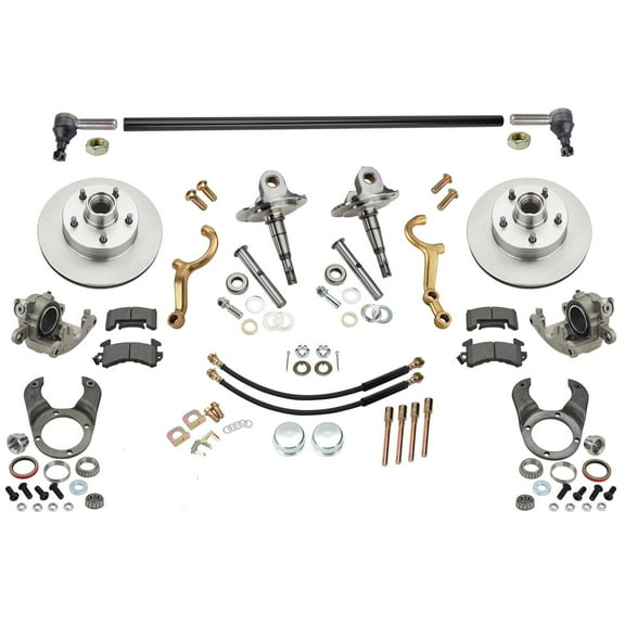 Plain Steering/Brake Kit-Spindles/Dropped Arms-Fits Ford 48 Inch Axle, 5 on 4.75