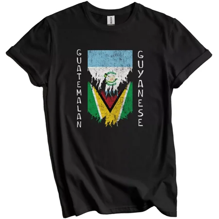 Guatemalan Guyanese Flags Ripped Torn Guatemala Guyana T-Shirt