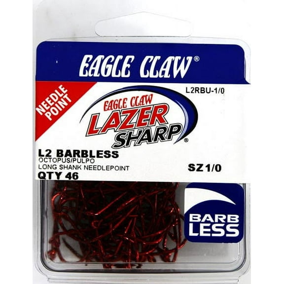 Lazer Sharp L2RBUH-1/0 Barbless Octopus Hook, Size 1/0