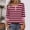 Hot Pink, variant on Womens Three Quarter Sleeve Blouses Button up Pullover Dressy Trendy Tunic,Striped Lightweight Tops for Womens Crewneck