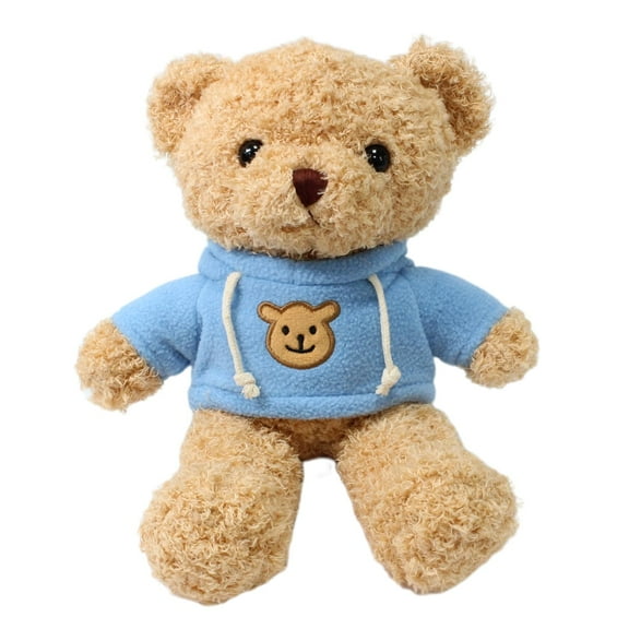 12" (30cm) Soft Plush Hoodie Bear Stuffed Animal - Cute Hooded Teddy, Gifts for Kids Girls Boys, Ultra Snuggly Plush Toy (Blue)