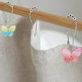 thumbnail image 3 of 20Pcs Butterfly Shower Curtain Hooks Iron Decorative Shower Curtain Rings Nature Theme Bathroom Decor Metal Curtain Rings for Bathroom Shower Curtain Rod, 3 of 9