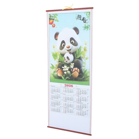MEIBUTYUP Chinese Zodiac Wall Calendar Scroll Decoration, Assorted Colors, 1 Piece, Traditional Lunar Year Calendar