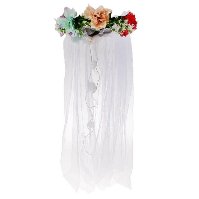 Diadema de flores Gloria de tul decoración y accesorio para fotomatón Multi