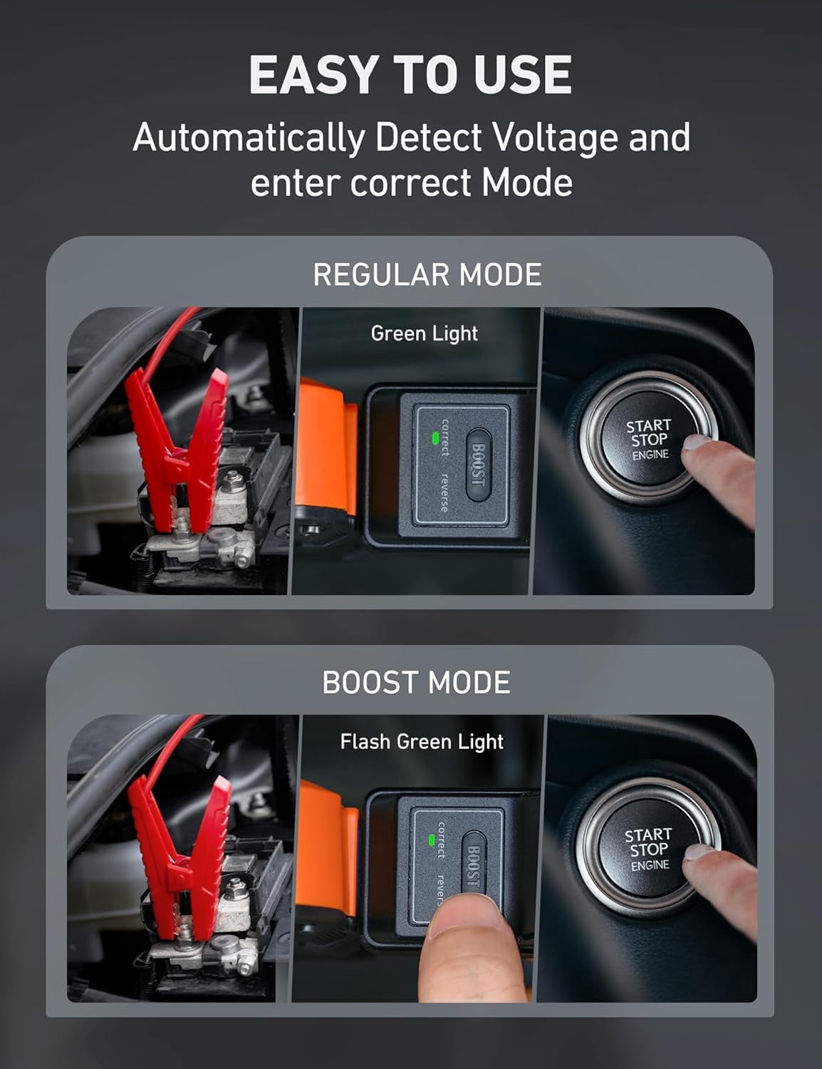AstroAI S8 Orange Car Jump Starter: 1500A Peak for 6.0L Gas/3.0L Diesel, 12V Portable Battery Pack with 3-Mode Flashlight & Jumper Cables