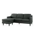thumbnail image 3 of Mid Century Sectional Sofa, Linen Fabric L Shape Couch, Dark Grey, 3 of 6