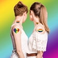 thumbnail image 2 of Pegatinas de tatuaje del día del Orgullo LGBT, tatuaje arcoíris, bandera, corazón, Unisex, 2 of 3