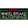thumbnail image 1 of Open Wheel Brake Aligning With Green Border LED Neon Sign 13 x 32 - inches, Clear Edge Cut Acrylic Backing, with Dimmer - Bright and Premium built indoor LED Neon Sign for automotive store, and mall., 1 of 7