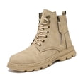 thumbnail image 2 of Botas Martin con cremallera y aumento de altura para hombre, informales, de cabeza redonda, con costuras de otoño e invierno, color negro, 2 of 6