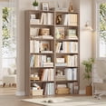 thumbnail image 5 of Homfa 6 Tier Tall Bookshelf and Bookcase, 2PC Wooden Bookcase Display Shelf for Living Room Home Office Library Storage, Oak, 5 of 10