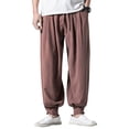 thumbnail image 2 of Men Harem Pants Loose Elastic Waist Casual Loose Lounge Trousers Solid Color, 2 of 8
