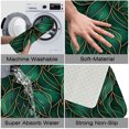 thumbnail image 2 of 1pc Green Leaves with Gold Edges Absorbent Non-Slip Bathroom Thickened Flannel Rug Decor,Soft,Quick Drying,Suitable For Indoor/outdoor Use,Bathrooms,Bedrooms,Kitchens,Terrace,Laundry Rooms,16"x24", 2 of 9