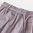 thumbnail image 4 of Riecok Cargo Pants for Girls Elastic Waist Casual Jogging Trousers Bottom with Pockets Solid Color Pull on Pants Purple 7 Years, 4 of 8