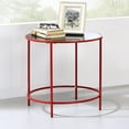 thumbnail image 2 of Furniture of America Harre Glass Top Side Table, Red, 2 of 6