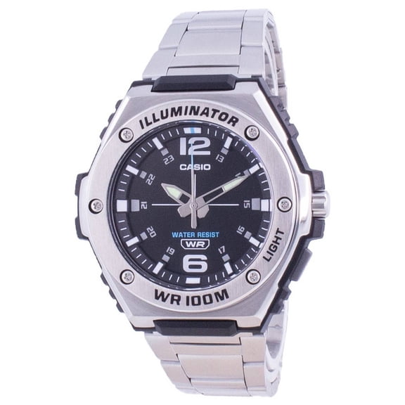 Casio Youth Black Dial Stainless Steel Quartz MWA-100HD-1A MWA100HD-1 100M Men's Watch