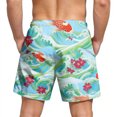 thumbnail image 5 of Mens Swim Trunks Men's New Loose Mesh Beach Printed Casual Drawstring Shorts Breathable Resort Print Crop Pants with Elastic Waist Quick-Dry Swim Trunks for Vacation Travel Turquoise 2XL, 5 of 5
