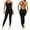 Black, variant on Women's Crisscross Backless Sports Romper Yoga Jumpsuit Activewear Elastic Waist