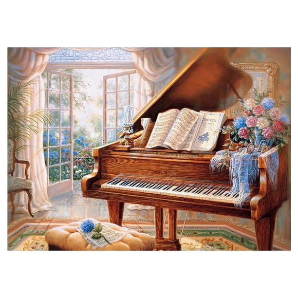 Wdftyju Piano DIY completo taladro redondo diamante pintura bordado Kits punto de cruz Wdftyju 2ug3je4cg4wb0bk9