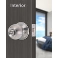 thumbnail image 3 of ( ) Matte Interior Door Knob with Lock for Bedroom/Bathroom Keyless Privacy Door Knobs for Bed/Bath by, 3 of 7