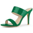 thumbnail image 1 of BLISSFUL STEP Women's Open Toe Stiletto Slide Heeled Sandals, 1 of 5
