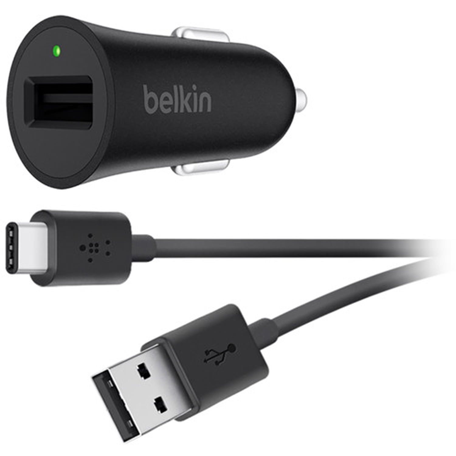 Belkin 27W USBC Car Charger with Cable, Black