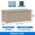 thumbnail image 5 of Dextrus Outdoor Waterproof 120 Gallon Resin Deck Box, Light Brown, 5 of 5