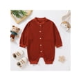 thumbnail image 2 of TSEXIEFOOFU Baby Girl Boy Long Romper Long Sleeve Solid Color Snap Buttons Jumpsuit Casual One-piece Clothing, 2 of 9