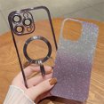 thumbnail image 3 of Compatible With iPhone 14Pro max Protective Case, Electroplated Magnetic Case, Cute Ultra-Thin Soft Silicone Phone Case, Shiny Gradient Color Girl Phone Case,purple, 3 of 5