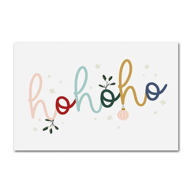 Póster de decoración de bola de árbol de Navidad, pintura en lienzo de acebo esmerilado, furgoneta de invierno, impresiones de copo de nieve, imagen decorativa para habitación del hogar