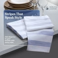 thumbnail image 3 of HEIRLOOM COMFORT Indigo Blue Stripe Kitchen Towels, 3 Pack, 100% Cotton, Super Absorbent and Quick Dry, Multi Pin Striped Towel Set, Durable Dish Cloths for Kitchen Use, Cleaning & Drying Dishes, 3 of 7