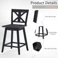 thumbnail image 5 of Gymax 4PCS Swivel Bar Stools w/ Footrest Counter Height Chairs for Home Black, 5 of 5