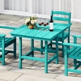 thumbnail image 2 of WestinTrends Ashore Outdoor HDPE 36" Square Patio Dining Table with Umbrella Hole, Turquoise, 2 of 7
