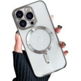 thumbnail image 2 of Clear Case for iPhone 14 Pro Magnetic Case Compatible with MagSafe Built-in Camera Lens Protector Soft Shockproof Slim Phone Case for 14 Pro 6.1" - Silver, 2 of 10