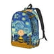 thumbnail image 4 of Mochila para portátil personalizada con paisaje de Van Gogh, Snoopy y Charlie Brown, para hombres y mujeres, mochila para la escuela, estudiantes universitarios, bolsa Peanuts, 4 of 5
