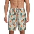 thumbnail image 3 of Lsque Squirrels and Trees Mens Sleep Pajama Shorts,Short Pajama Pants, Cotton Ultra-Soft Knit-Small, 3 of 9
