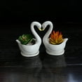 thumbnail image 2 of White Ceramic Swan Flowerpot Succulent Flower Planter Swan-Shaped Pots, 2 of 7