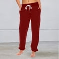 thumbnail image 2 of Inleife Womens Summer Pants Casual Elastic Waist Women New Fashion Bandage Solid With Pockets Sweatpant Full Length Pants, 2 of 5