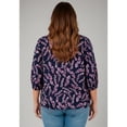 thumbnail image 2 of Avenue Women's Plus Size Lace Neckline Peasant Blouse, 2 of 2