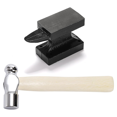 thumbnail image 1 of 1.1 Lbs Small Horn Anvil Bench Block with Metal Stamping Hammer for Jewelry Making & Repairing, Cast Iron Horn Base, 1 of 5