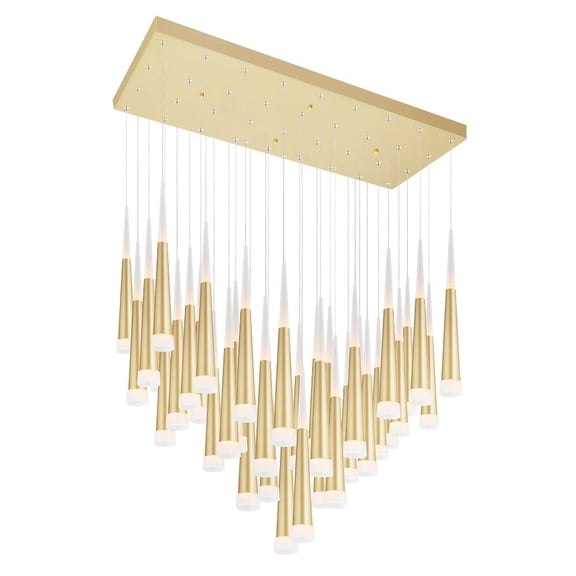 CWI Lighting Andes Contemporary Metal LED Multi Light Pendant in Satin Gold