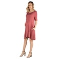thumbnail image 2 of Maternity Elbow Sleeve Flared T Shirt Pocket Dress, 2 of 6