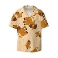 thumbnail image 5 of PAYOHTO Cartoon Buffalo Mens Hawaiian Casual Short-sleeved Shirt Tropical Summer Beach Button Down Shirts, 5 of 7